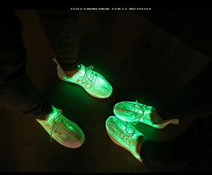 Sneakers with light, glow in the light and dark