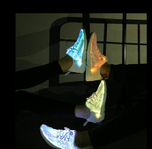 Sneakers with light, glow in the light and dark