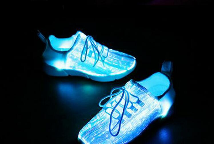 Sneakers with light, glow in the light and dark