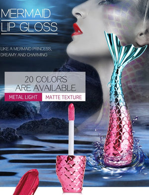 Matte and metallic permanent mermaid shape lipstick