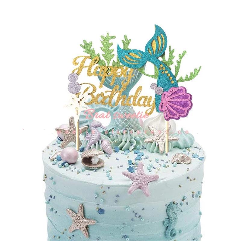 Mermaid ornament for birthday cake