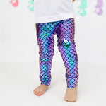 Mermaid leggings, girl and baby