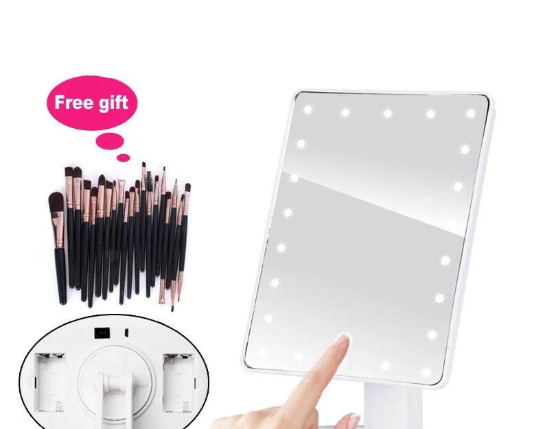 Mirror with professional lighting for makeup