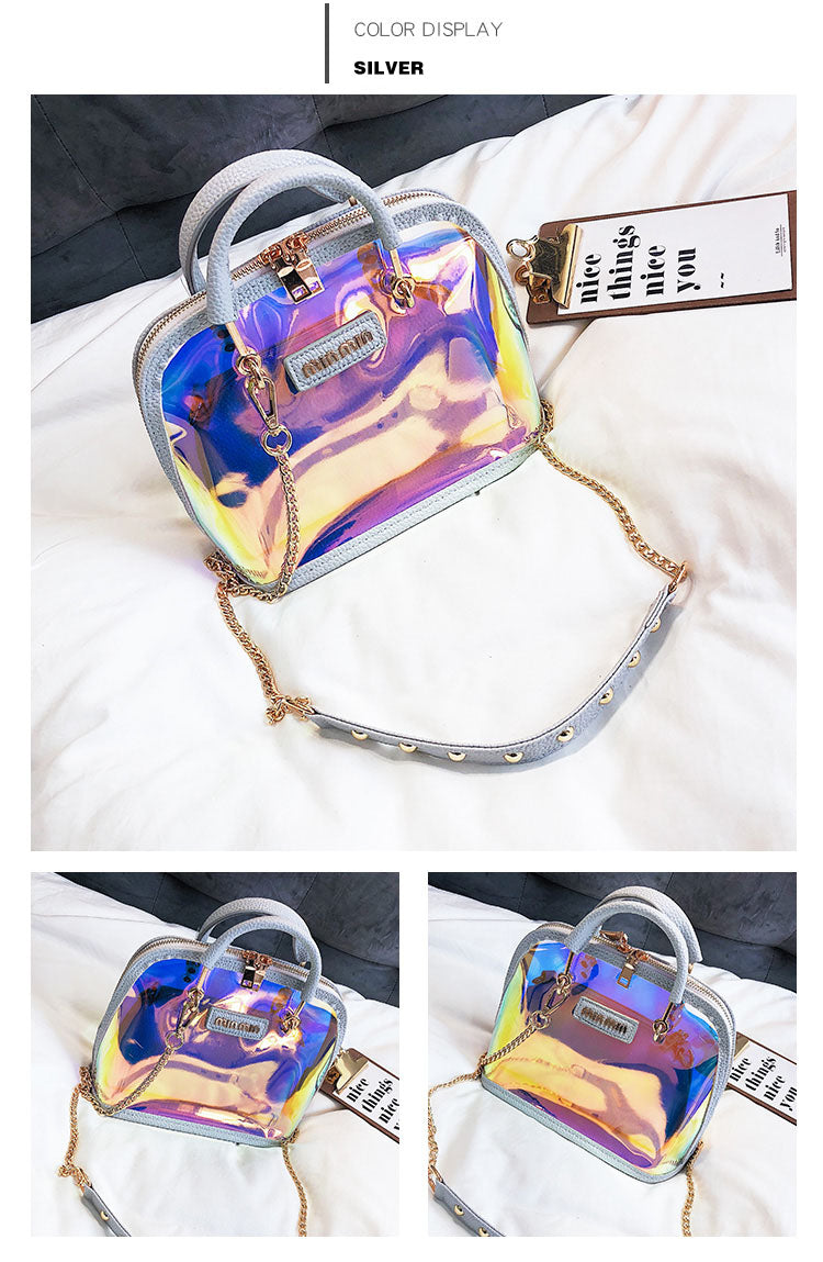 Sirens holographic transparent bag