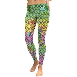 Leggings design, small scale and mermaid fin