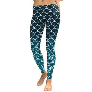 Leggings design, small scale and mermaid fin