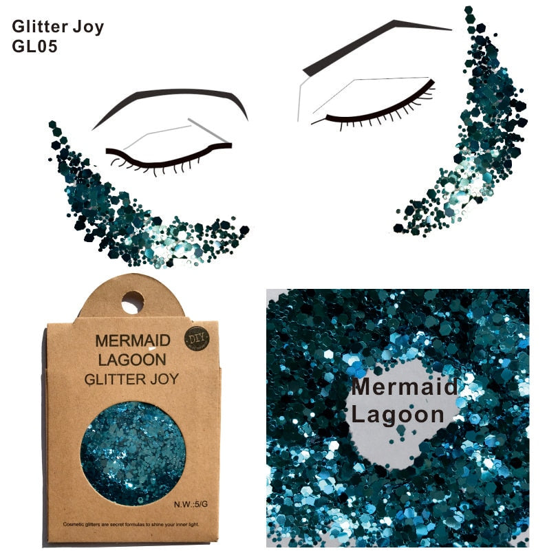 Glow decoration for face and body of mermaid