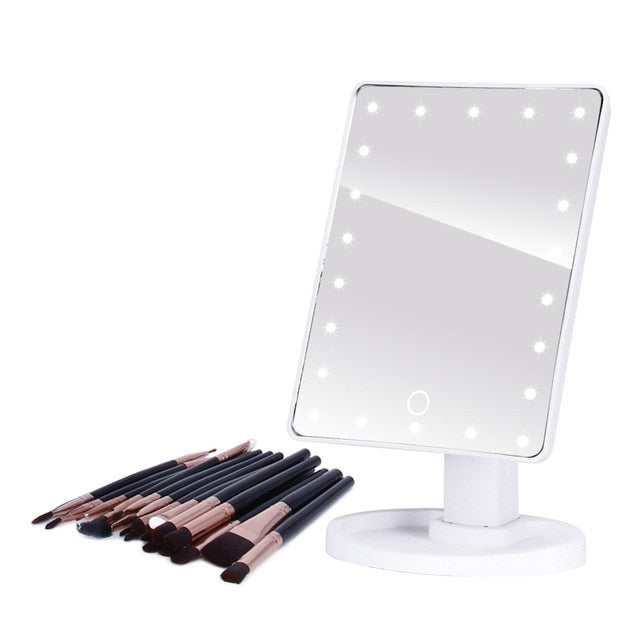 Mirror with professional lighting for makeup