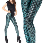 Leggins design Mermaid scales and metal