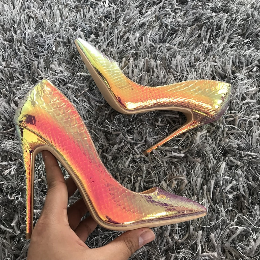 Mermaid metallic high shoe