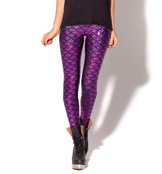 Leggins design Mermaid scales and metal