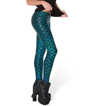 Leggins design Mermaid scales and metal