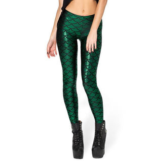 Leggins design Mermaid scales and metal