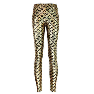 Leggins design Mermaid scales and metal