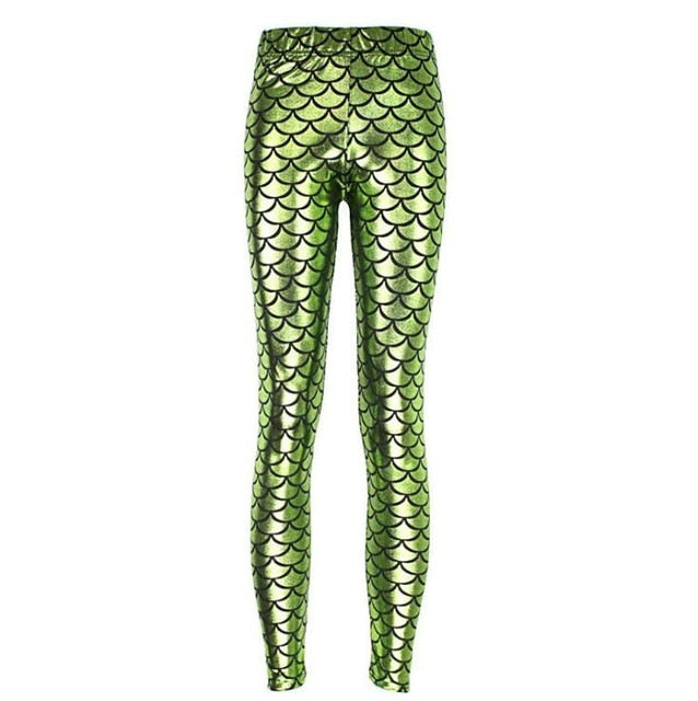 Leggins design Mermaid scales and metal