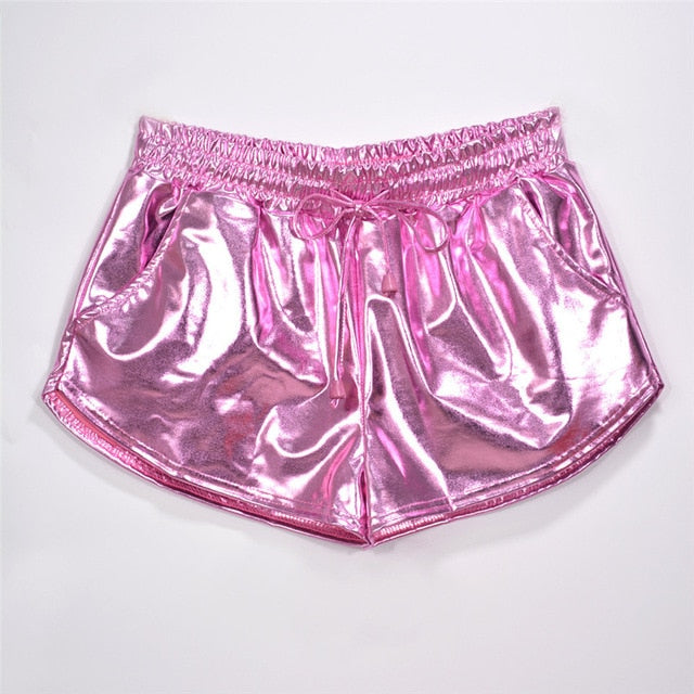 Metallic hologram shorts