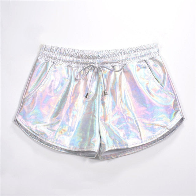 Metallic hologram shorts