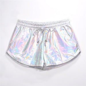 Metallic hologram shorts