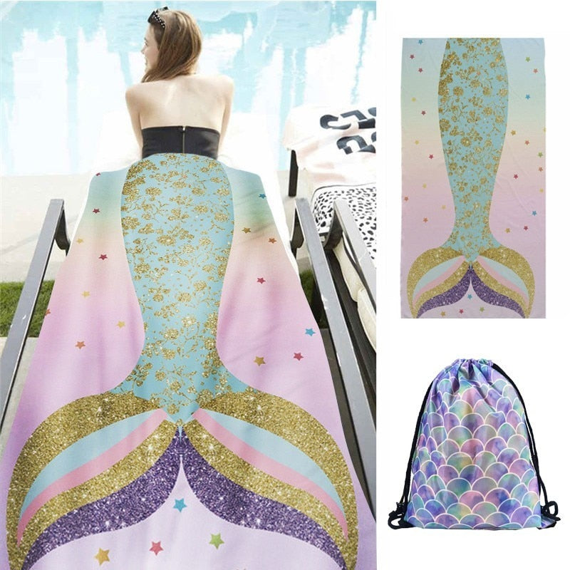 Mermaid bath towel