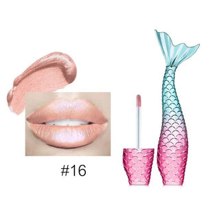 Matte and metallic permanent mermaid shape lipstick