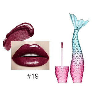 Matte and metallic permanent mermaid shape lipstick