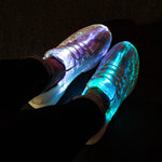 Sneakers with light, glow in the light and dark