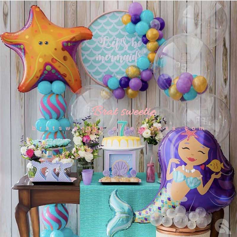 Metallic balloons decoration Mermaid