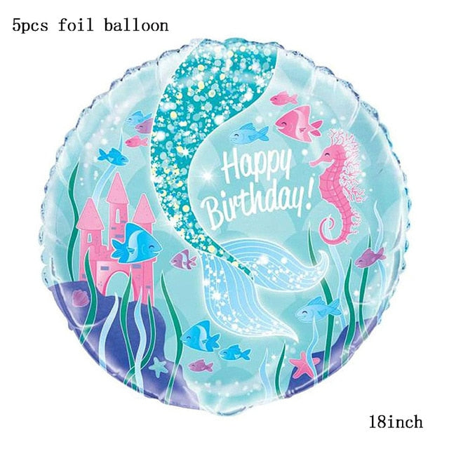 Metallic balloons decoration Mermaid