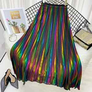 Long skirt, in soft mermaid rainbow